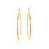 A pair of Big 5.4 cm hoops earrings, made from 14k gold-filled material and measuring 2 mm thick, set against a white background. These statement pieces are smooth and shiny, beautifully reflecting the light.